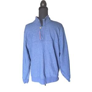 Orvis Men’s Signature 1/4 Zip Sweatshirt – Mottled Blue, Casual Classic